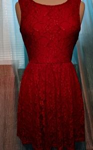 Red lace dress - open back - large - new - Wet Seal